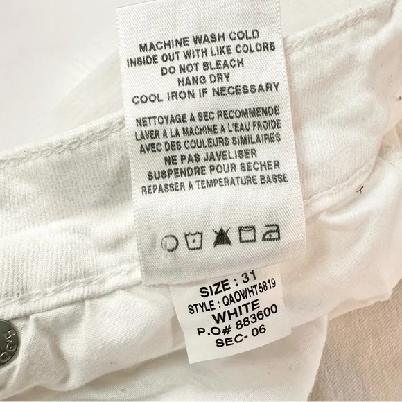 Joe's Jeans White Cuffed 24” Cropped Capri Denim Pants - Picture 13 of 14